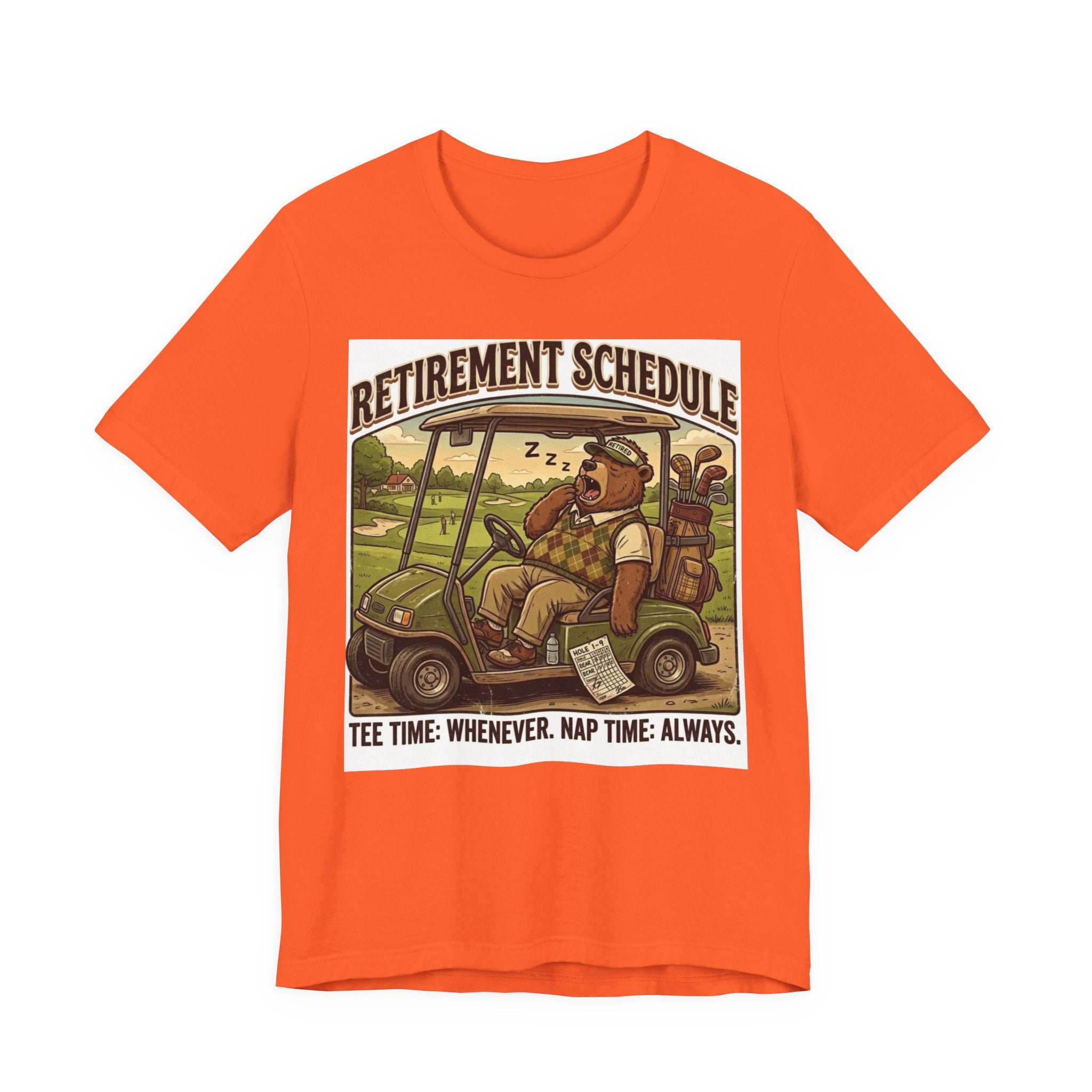 Retirement Schedule Funny Golf T-Shirt | Retired Golfer Gift | Golf Cart Humor Tee
