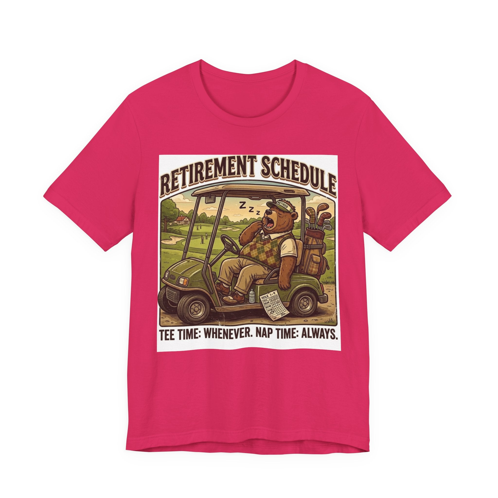 Retirement Schedule Funny Golf T-Shirt | Retired Golfer Gift | Golf Cart Humor Tee