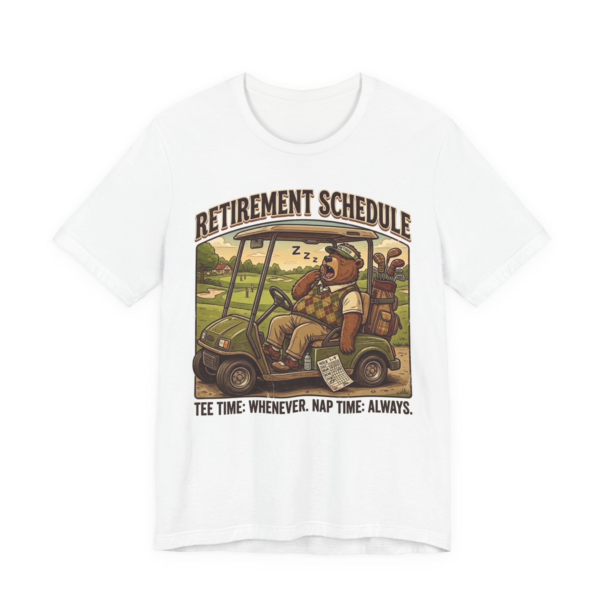 Retirement Schedule Funny Golf T-Shirt | Retired Golfer Gift | Golf Cart Humor Tee