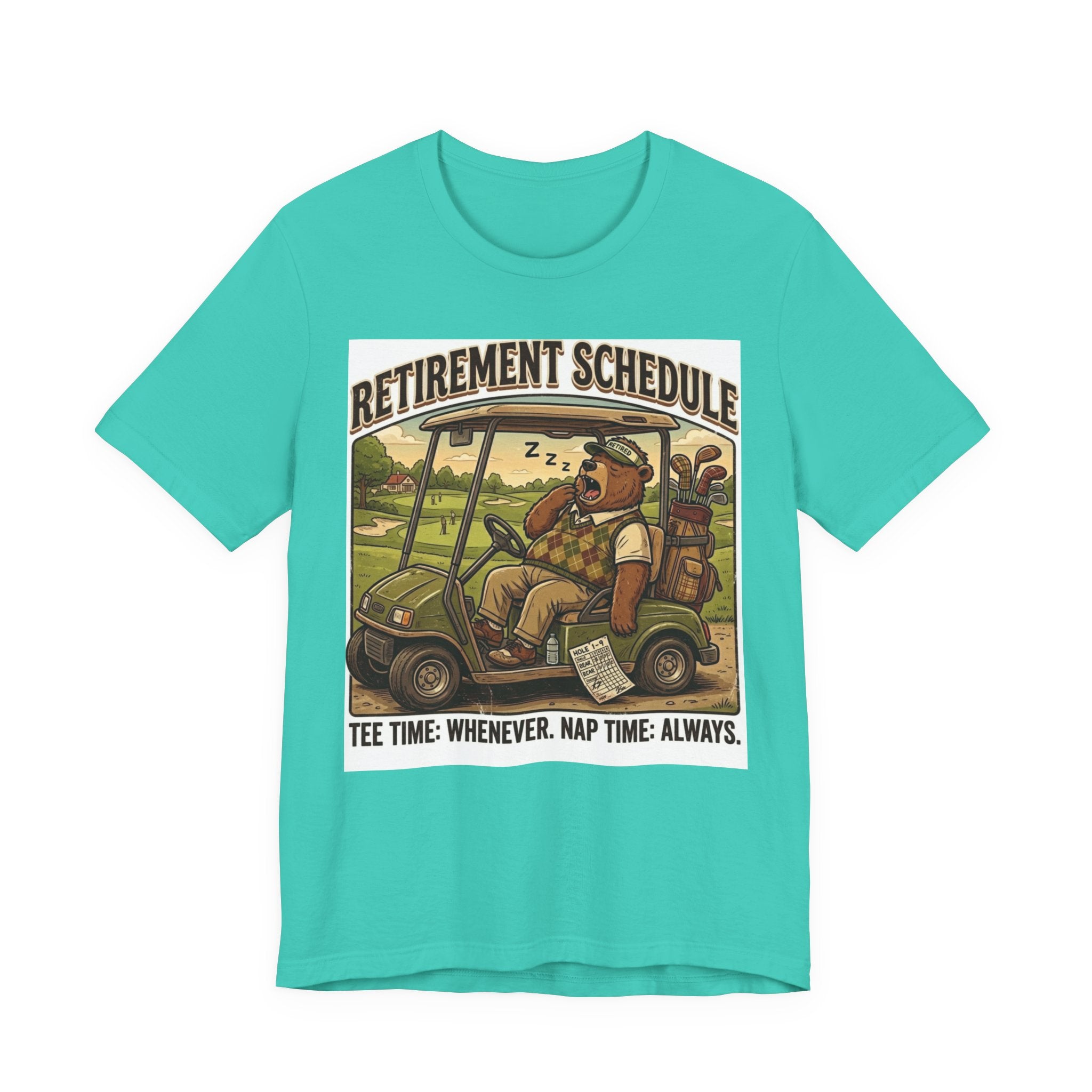 Retirement Schedule Funny Golf T-Shirt | Retired Golfer Gift | Golf Cart Humor Tee