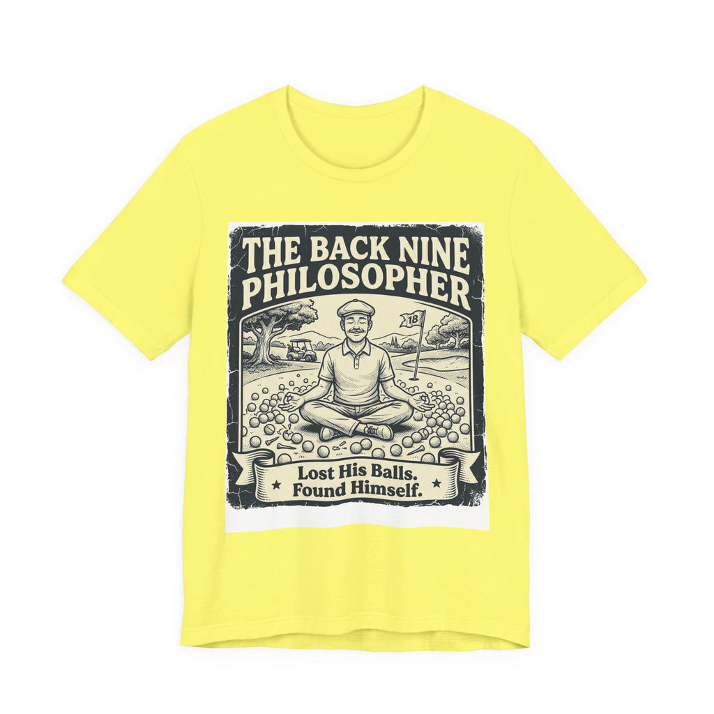 The Back Nine Philosopher Golf T-Shirt | Lost His Balls. Found Himself. | Wild Green Golf