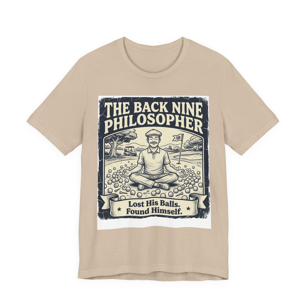 The Back Nine Philosopher Golf T-Shirt | Lost His Balls. Found Himself. | Wild Green Golf