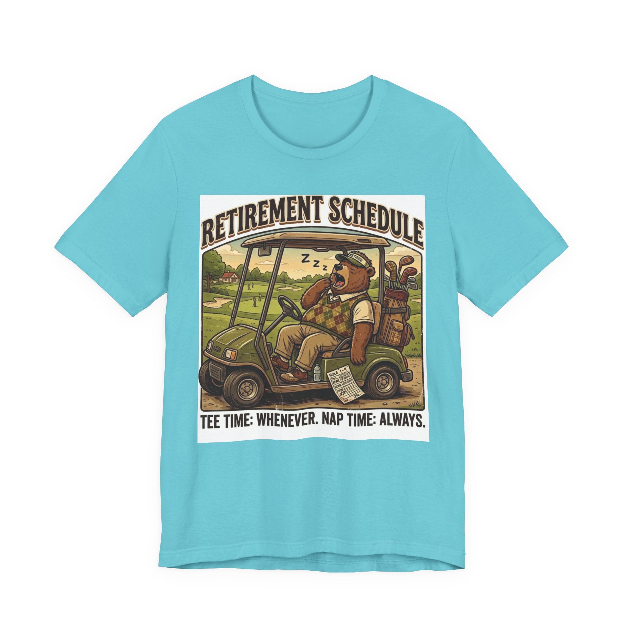 Retirement Schedule Funny Golf T-Shirt | Retired Golfer Gift | Golf Cart Humor Tee