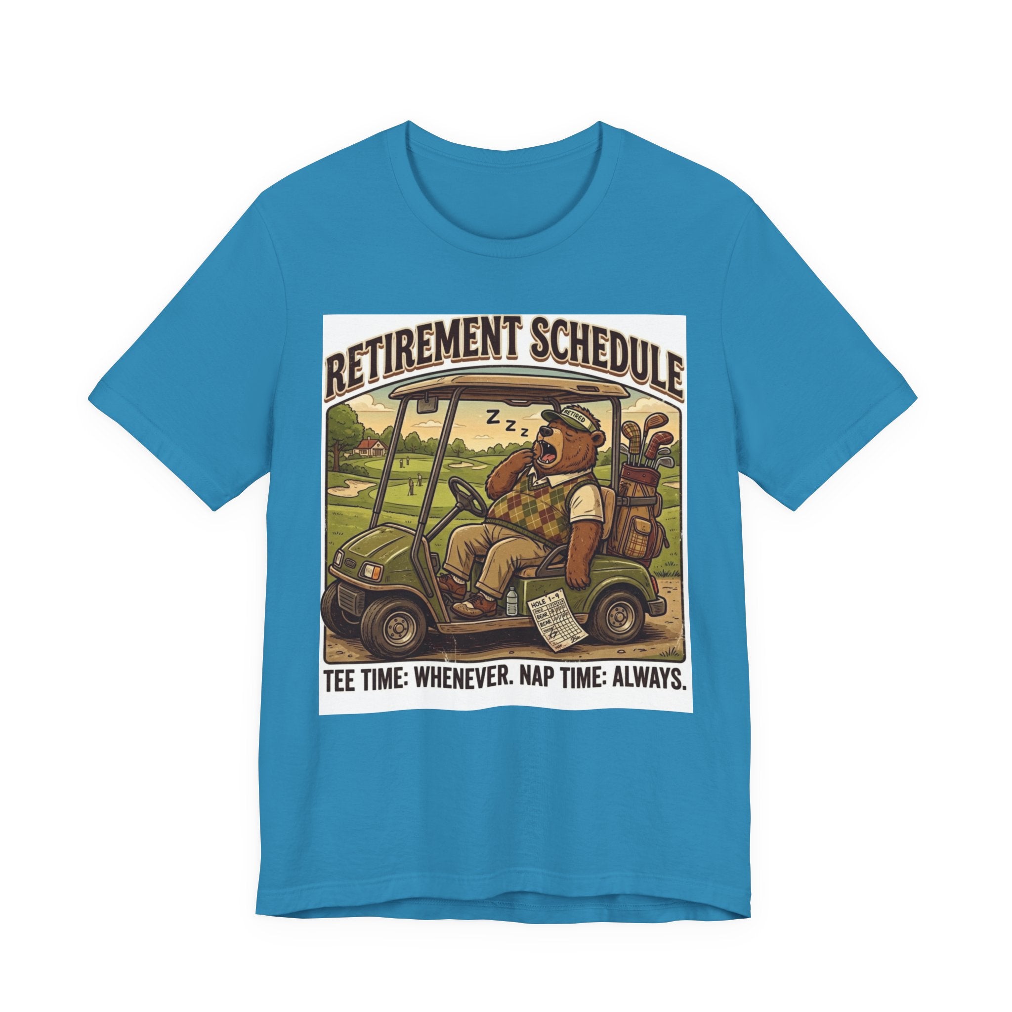 Retirement Schedule Funny Golf T-Shirt | Retired Golfer Gift | Golf Cart Humor Tee