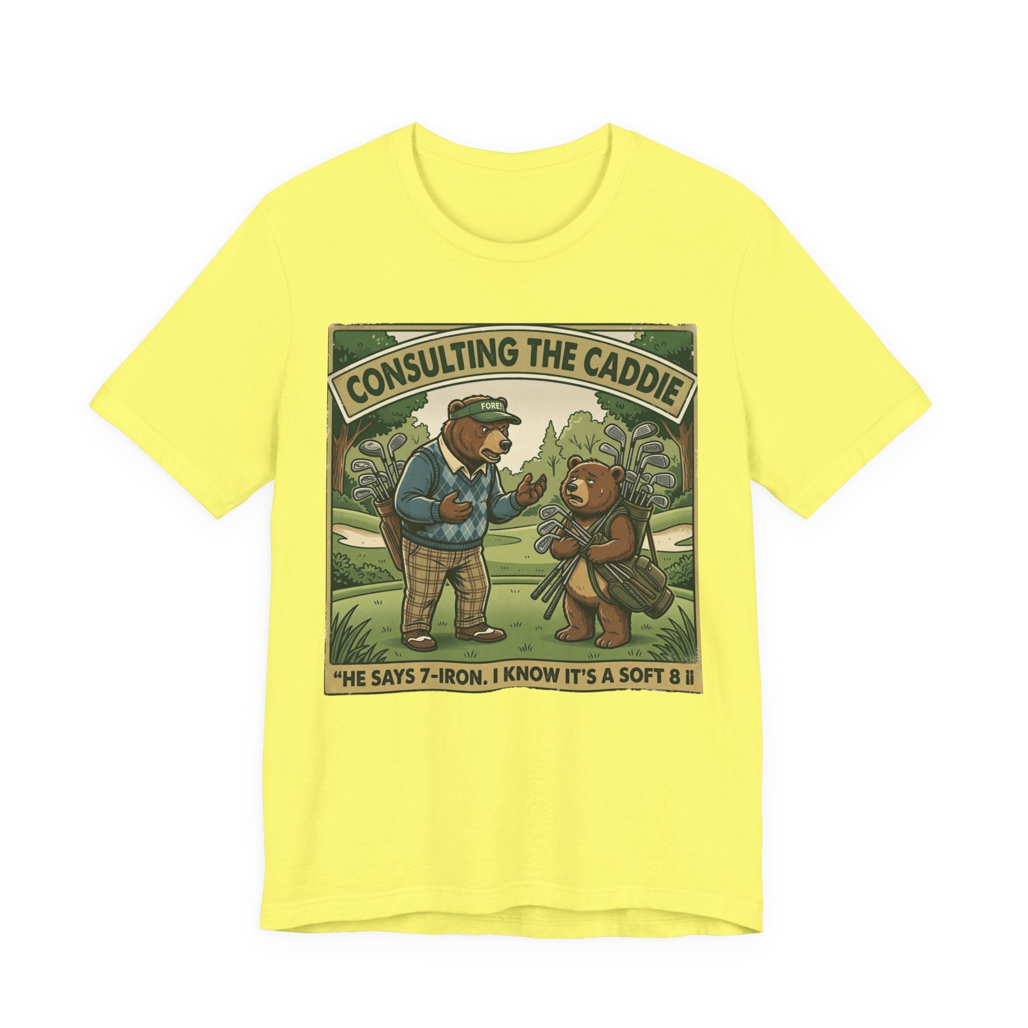 Consulting the Caddie Funny Golf T-Shirt | Golf Club Selection Humor | Golfer Gift Tee