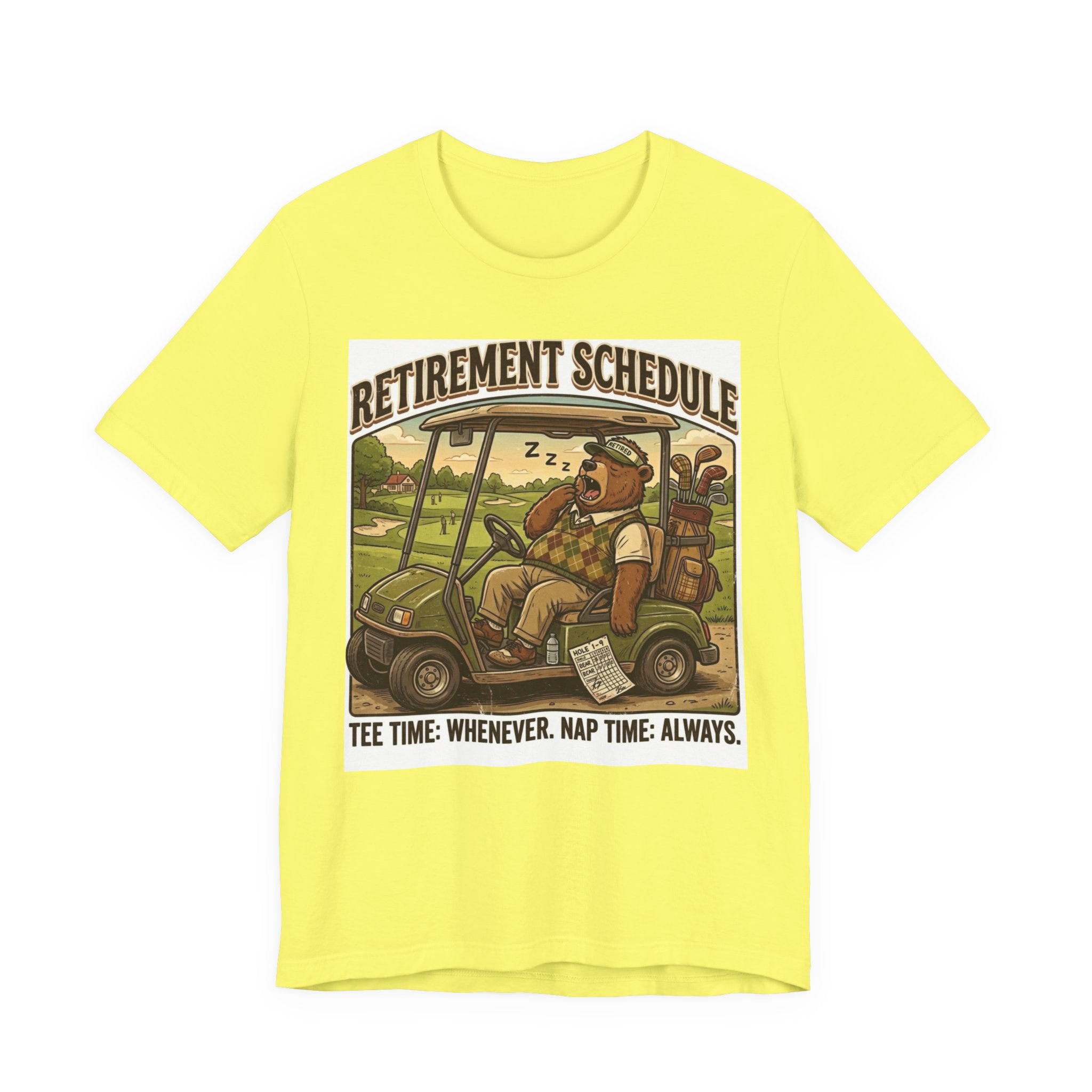 Retirement Schedule Funny Golf T-Shirt | Retired Golfer Gift | Golf Cart Humor Tee